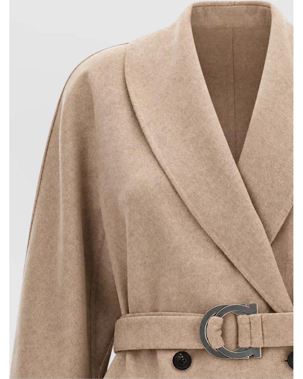 Ferragamo Natural Cashmere Virgin Wool Coat