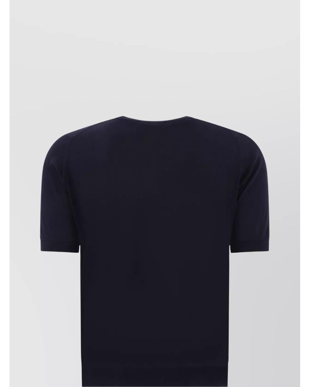 John Smedley Blue Crew Neck Plain Design Short Sleeves for men
