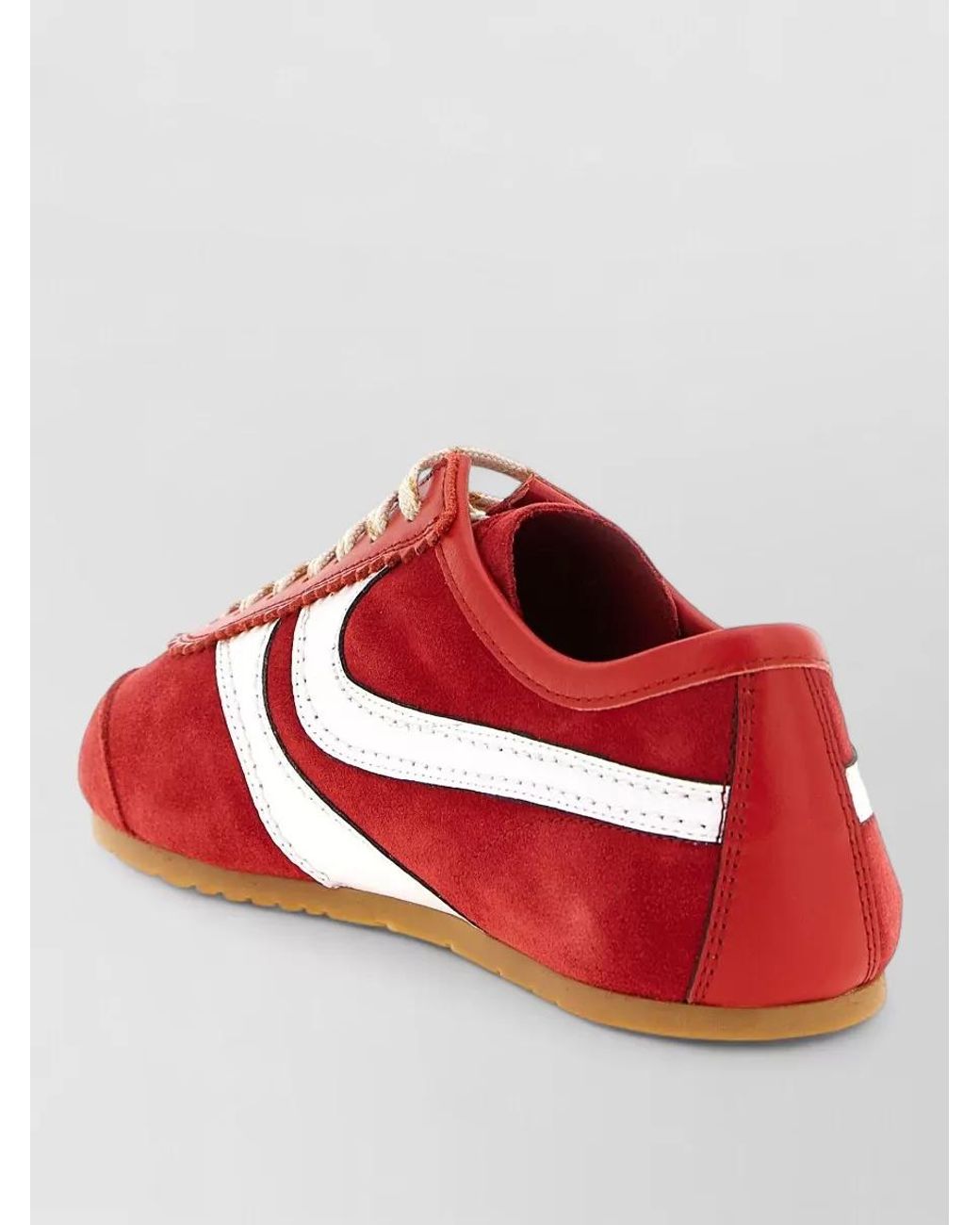 Dries Van Noten Red Leather Low-Top Sneakers