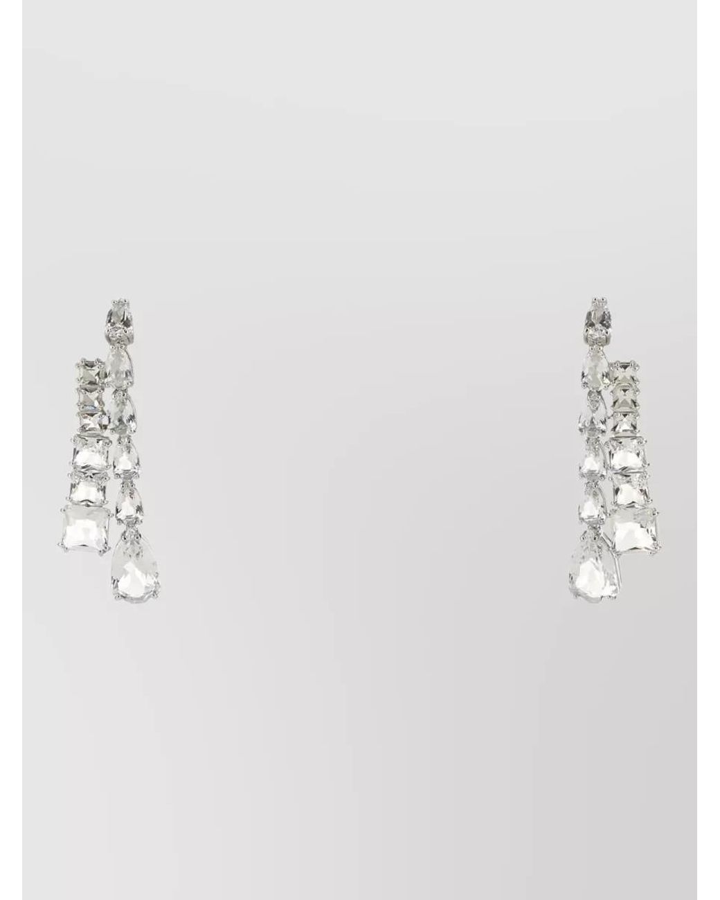 Swarovski White Embellished Metal Earrings