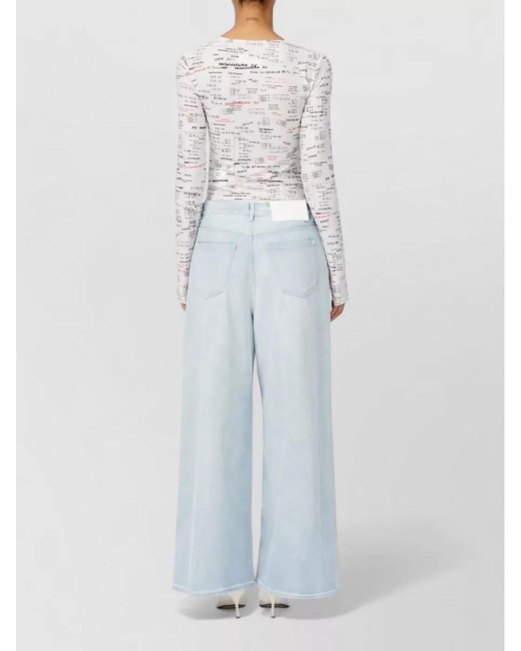 MM6 by Maison Margiela Blue Denim High-Rise Wide-Leg Jeans