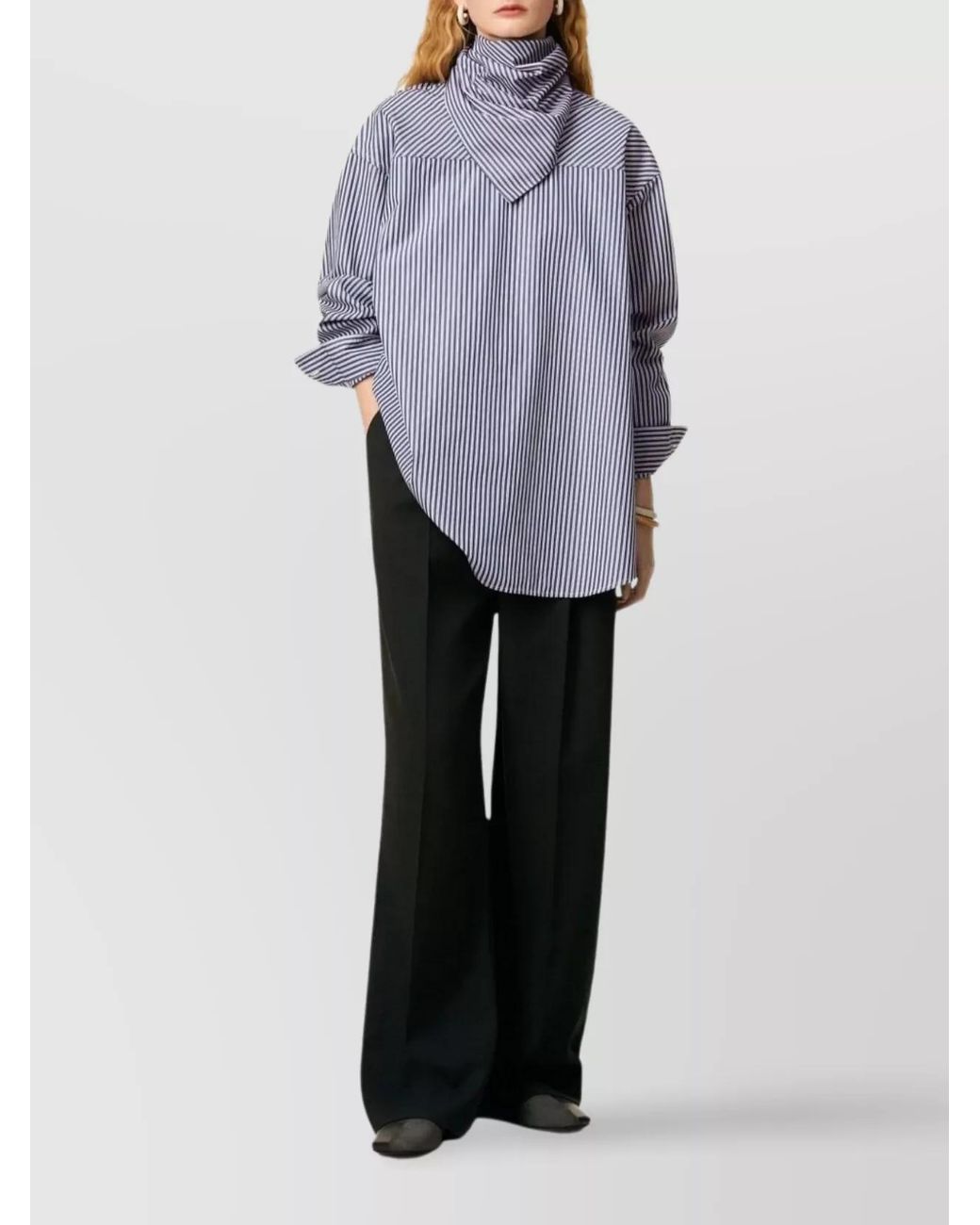 AMI Purple Striped Bandana Long-Sleeve Shirt