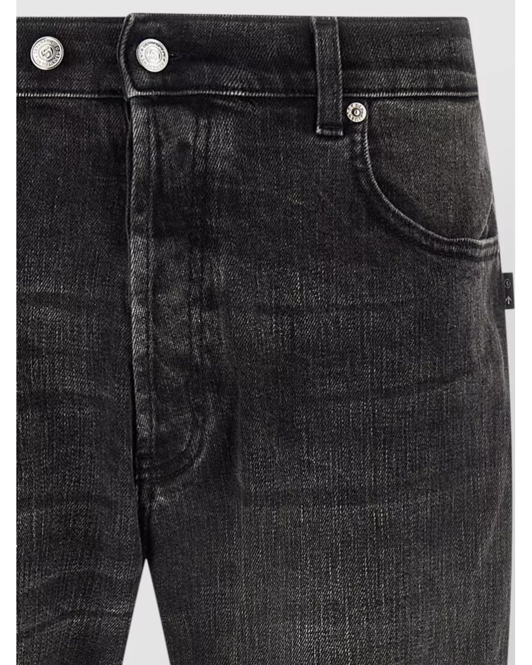 Department 5 Gray Denim Mid-Rise Tapered Cropped Jeans for men