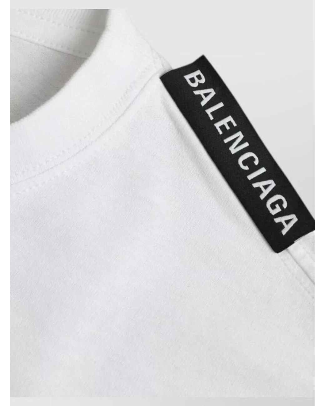 Balenciaga White Cotton Oversized Logo-Print T-Shirt for men