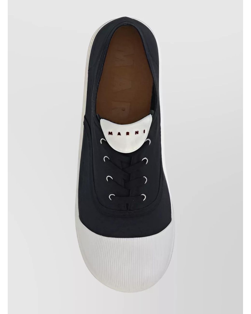 Marni Black Logo Print Low Top Sneakers for men
