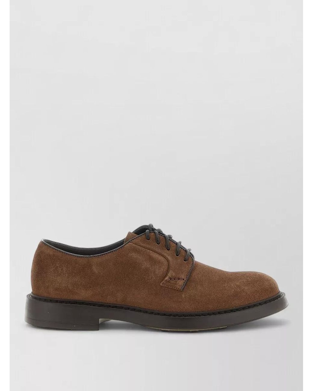 Doucal's Brown Suede Derby Shoes for men