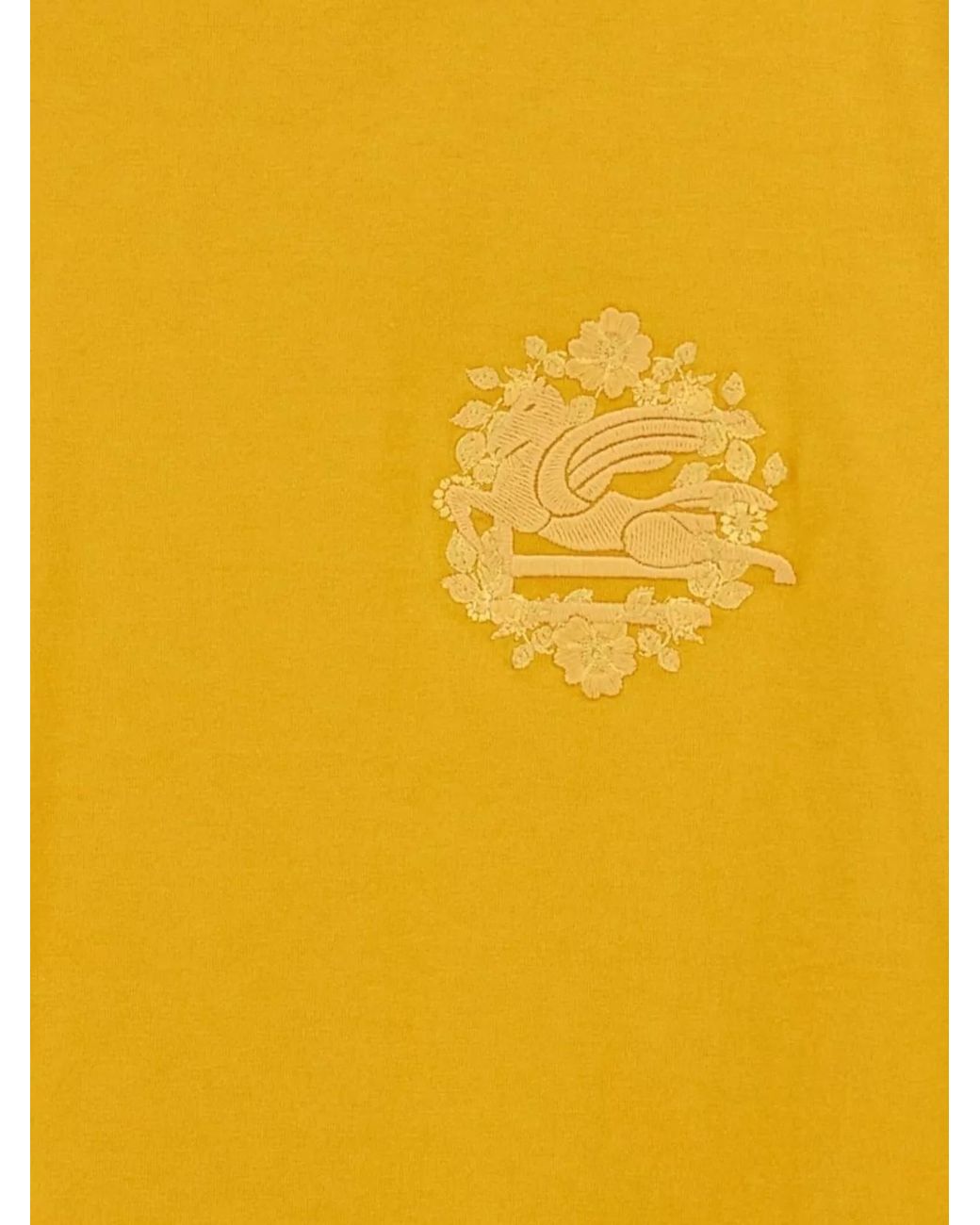 Etro Yellow Cotton Logo T-Shirt