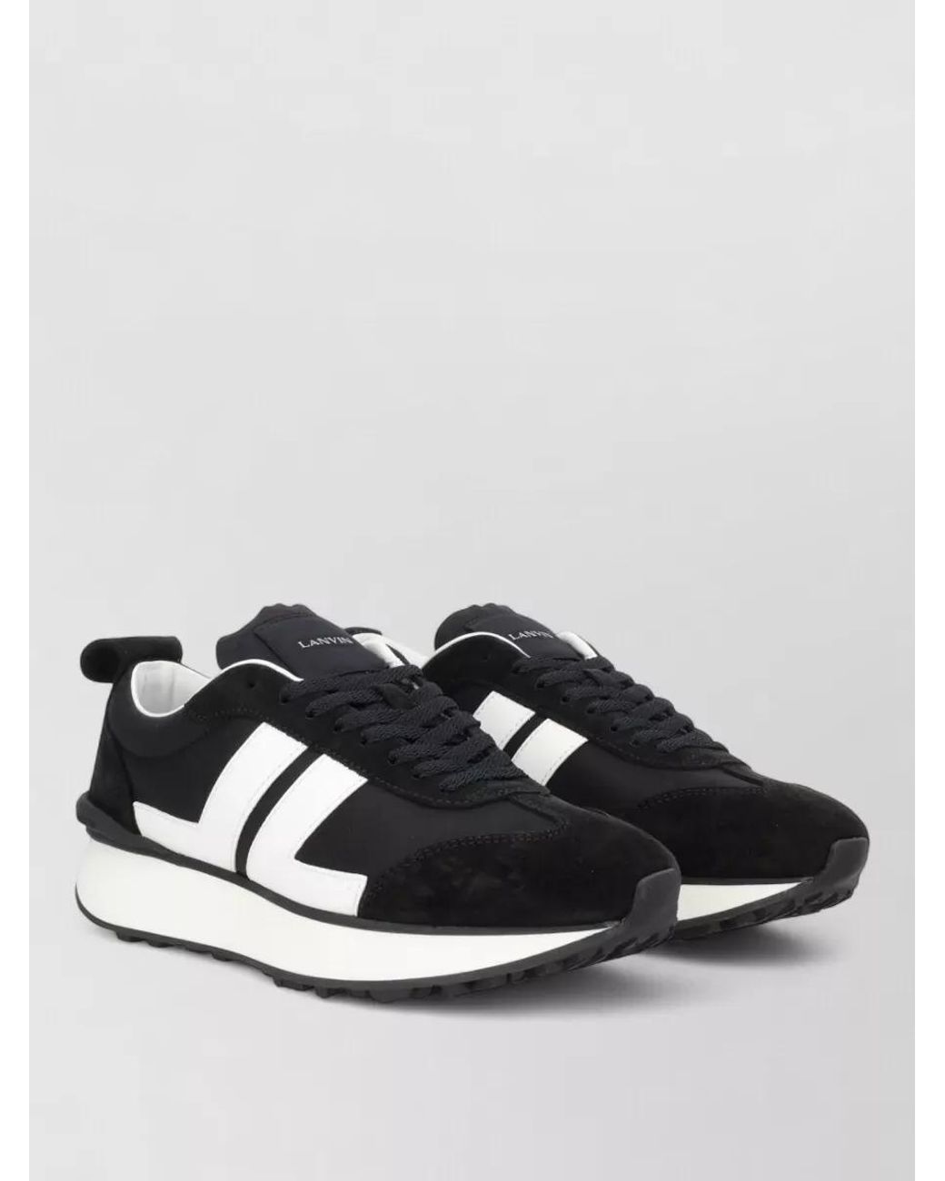 Lanvin Black Leather Low-Top Sneakers