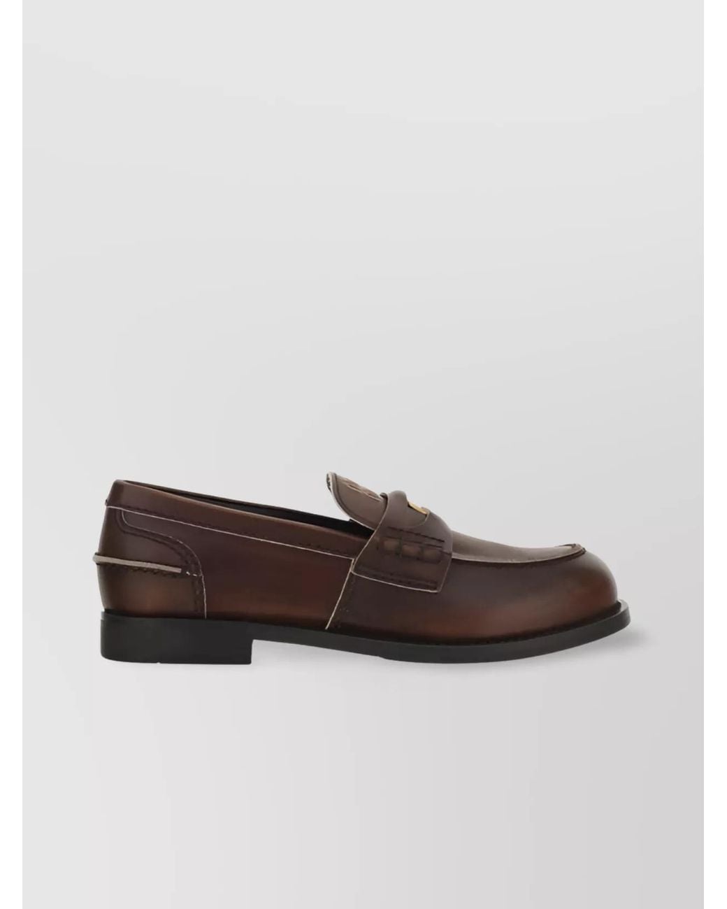 Miu Miu Brown Leather Penny Loafers