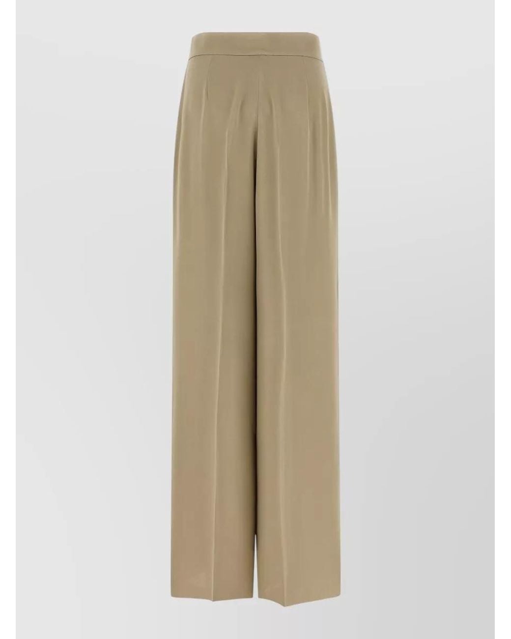 Max Mara Natural Silk Wide-Leg Tailored Trousers