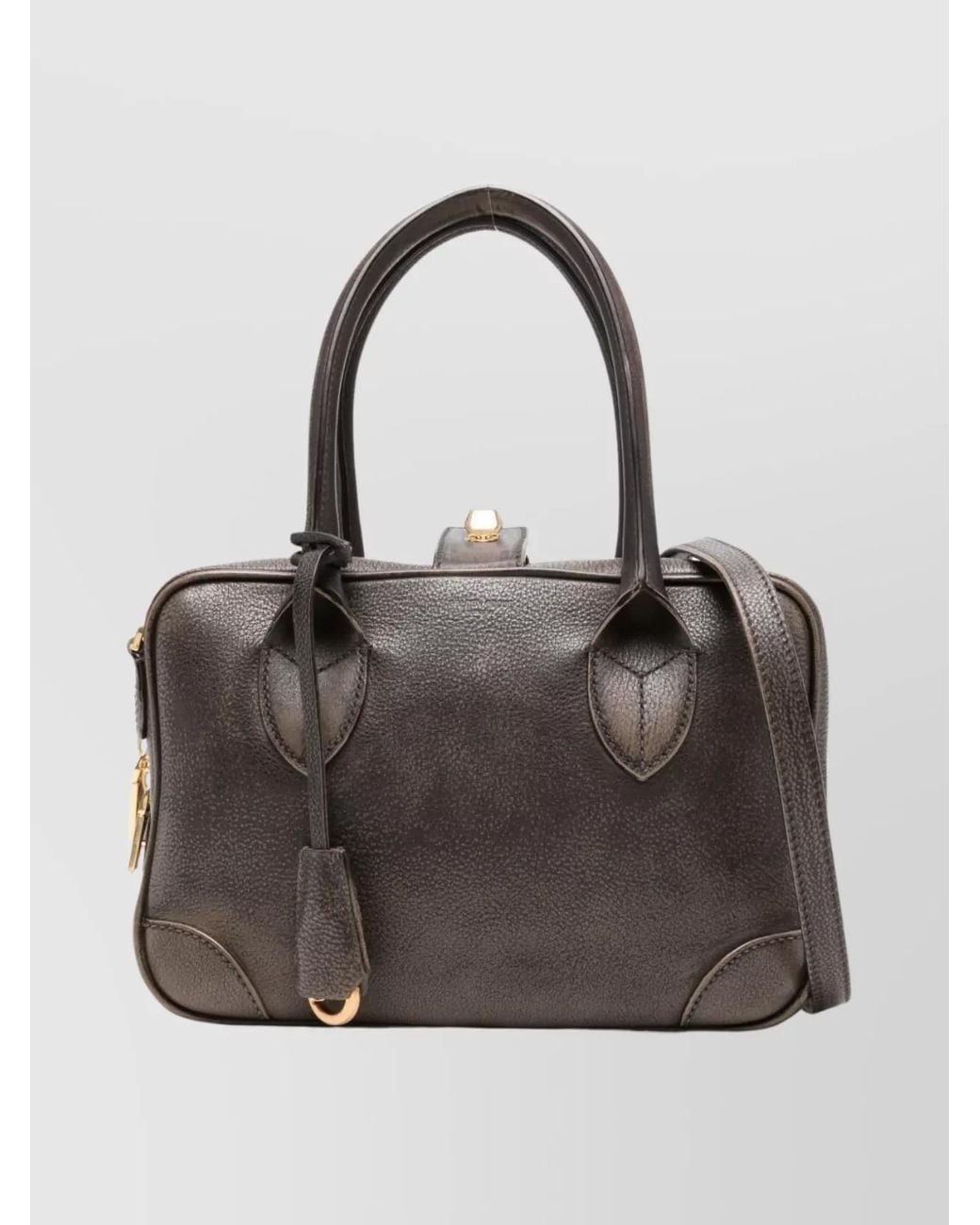 Golden Goose Deluxe Brand Gray Calf Leather Shoulder Bag
