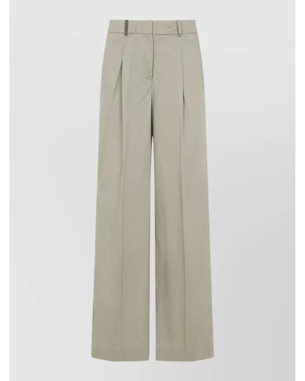 Peserico Natural Cotton Wide-Leg Trousers