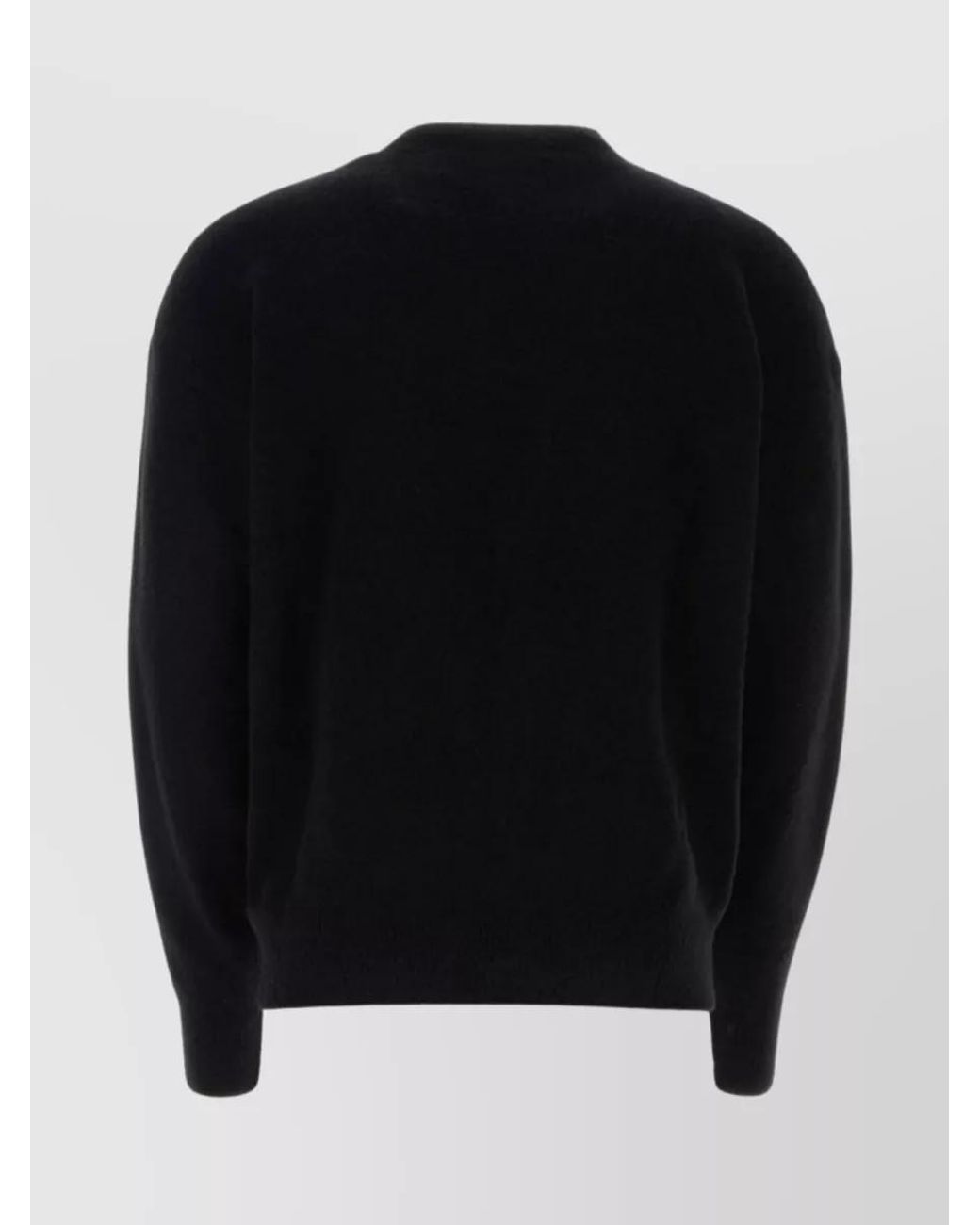Palm Angels Black Cashmere Merino Wool Logo-Embroidered Crewneck Sweater for men