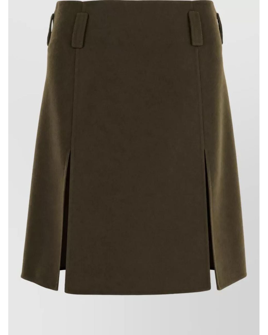 Miu Miu Green Cashmere Virgin Wool High-Rise Skirt