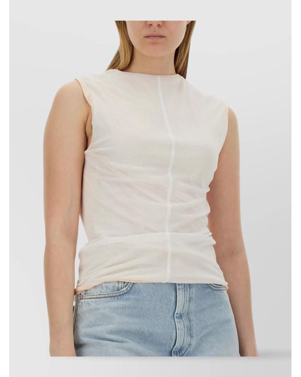 Sportmax Blue Cotton Tank Top