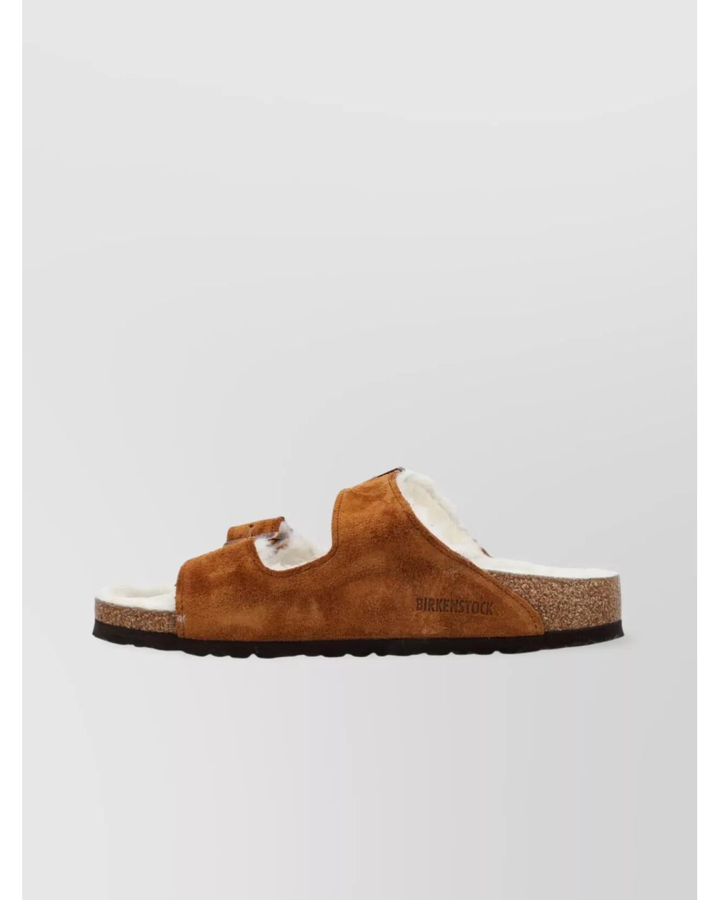 Birkenstock Brown Suede Leather Shearling Sandals