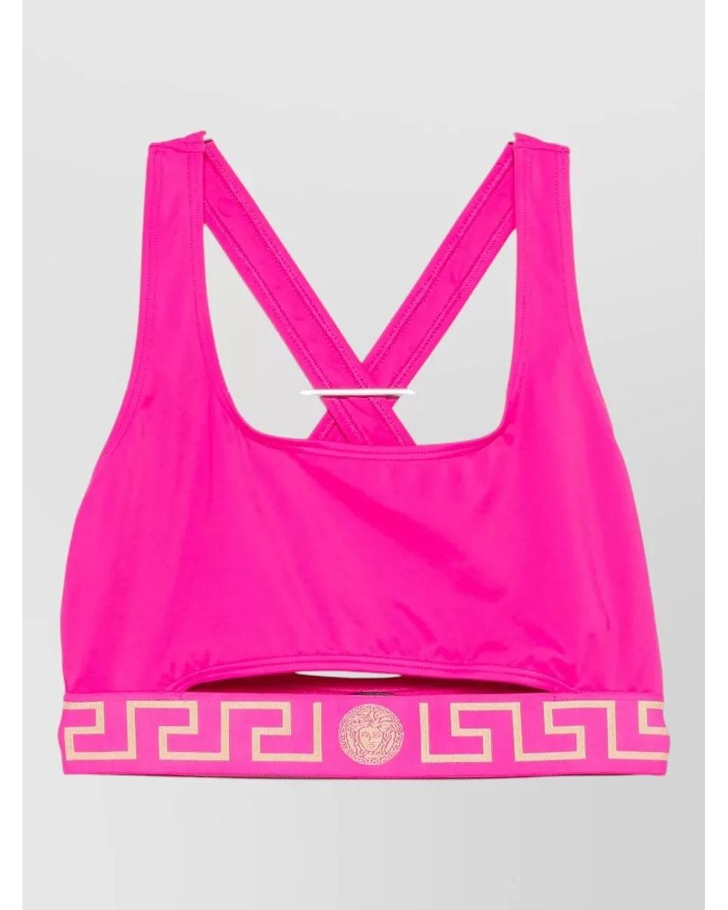 Versace Pink Logo Bikini Top