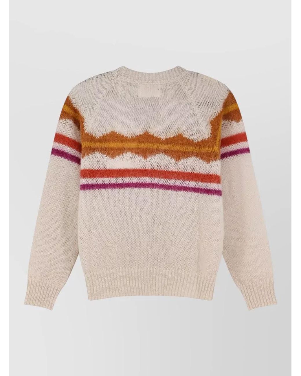 Isabel Marant Pink Mohair Striped Crew Neck Sweater