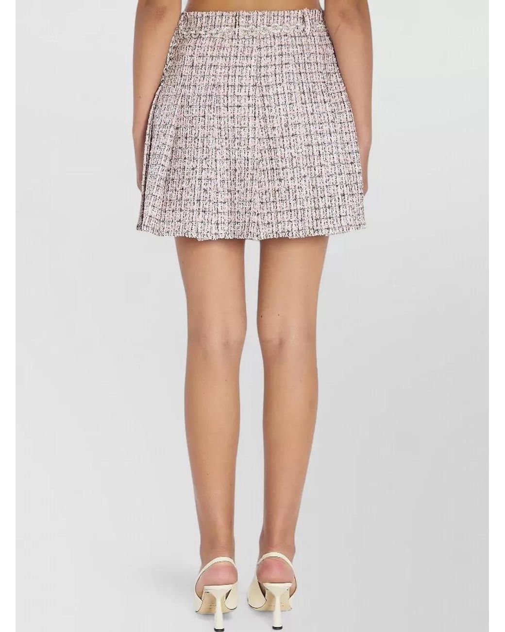 Self-Portrait Multicolor Pleated Mini Skirt