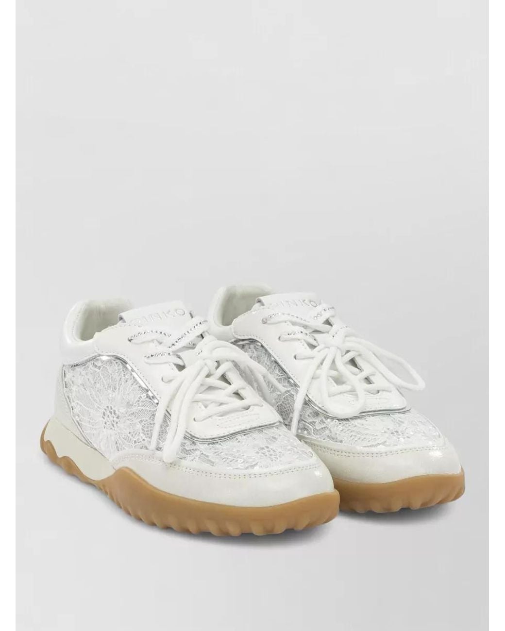 Pinko White Leather Low Top Sneakers