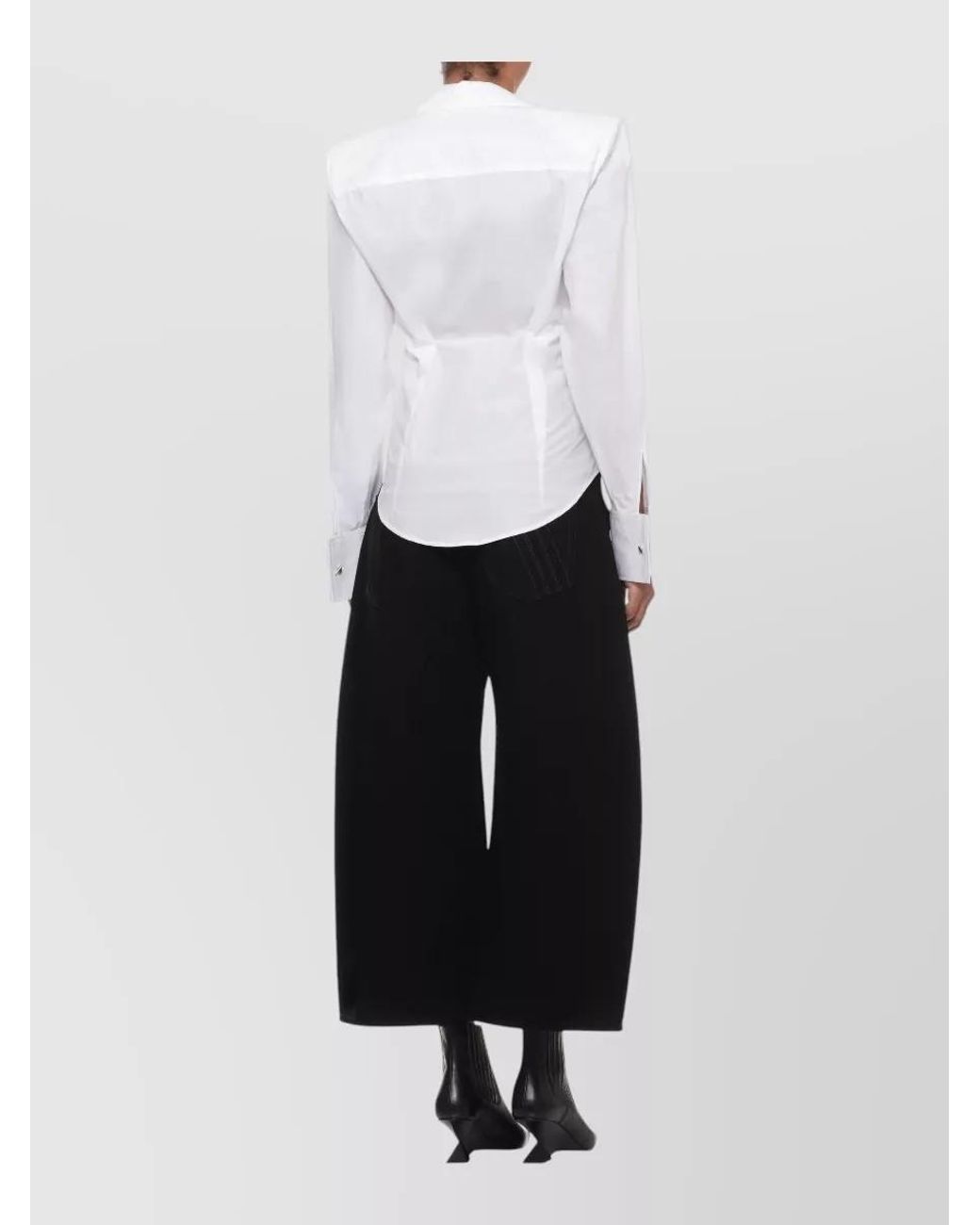 The Attico White Cotton Long-Sleeve Shirt