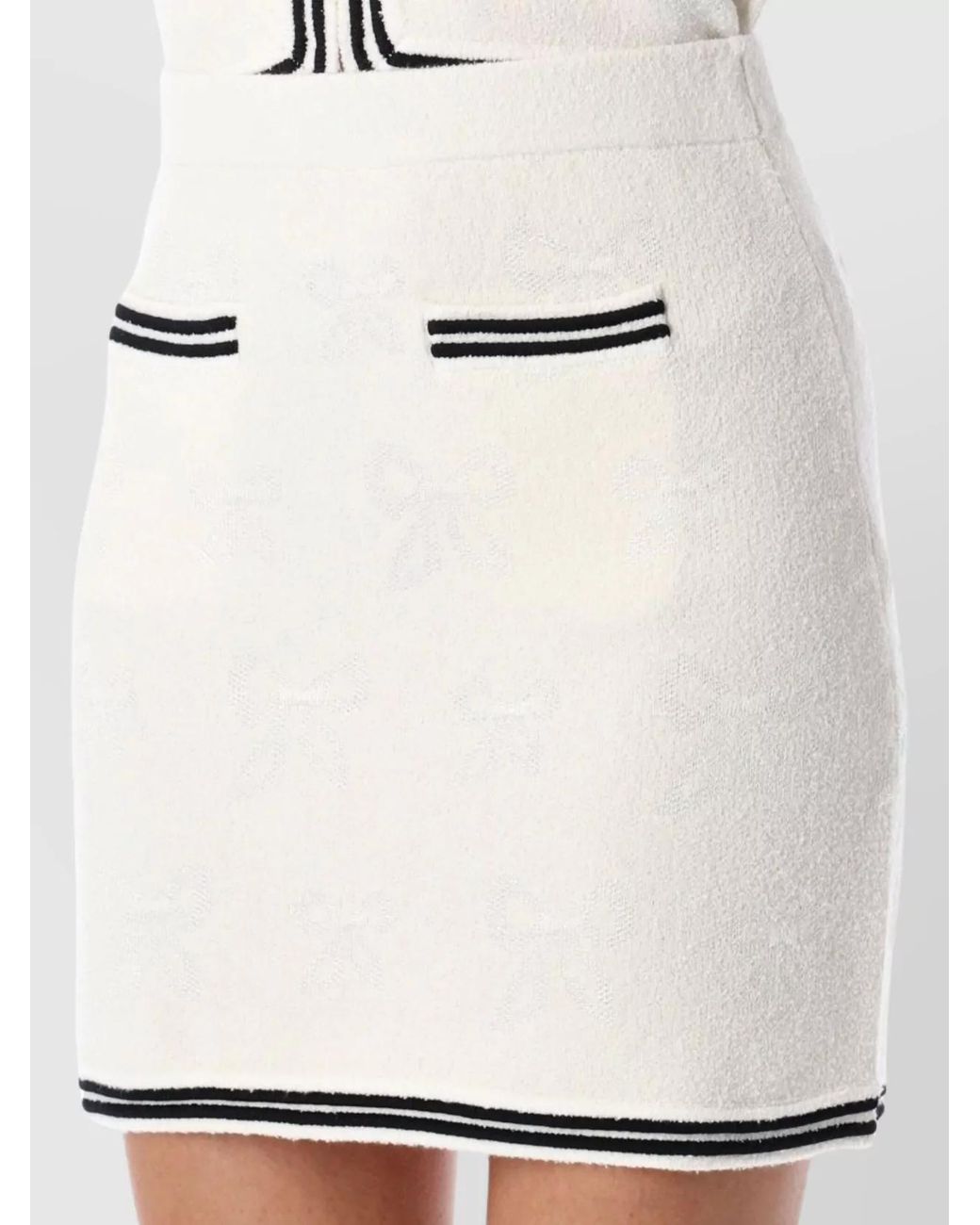 Self-Portrait White Jacquard Mini Skirt