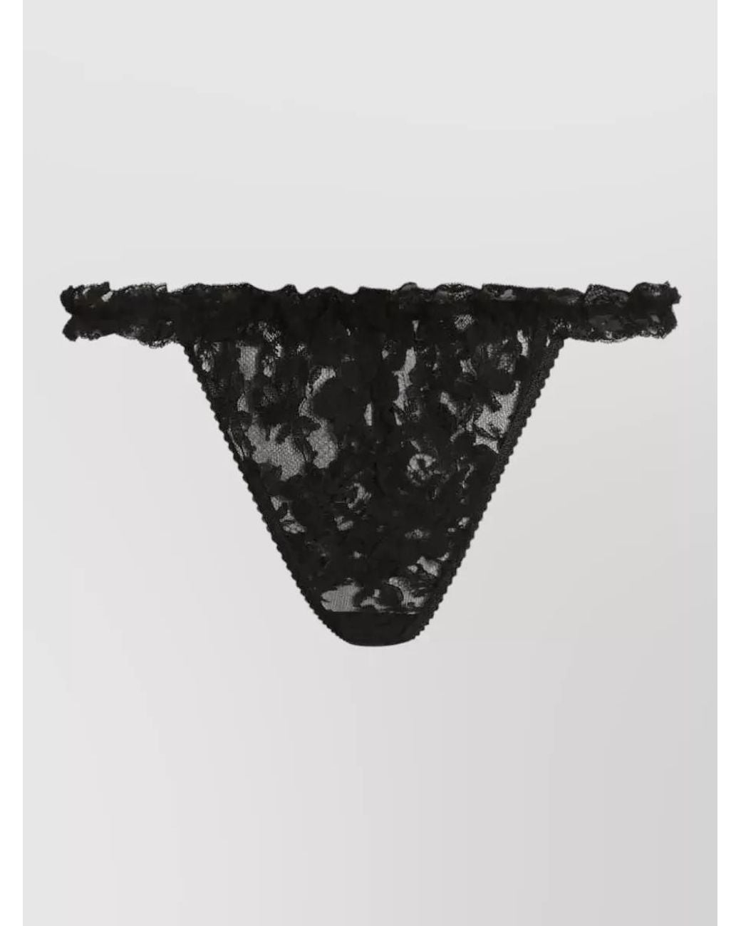 Dolce & Gabbana Black High-Waisted Lace Briefs