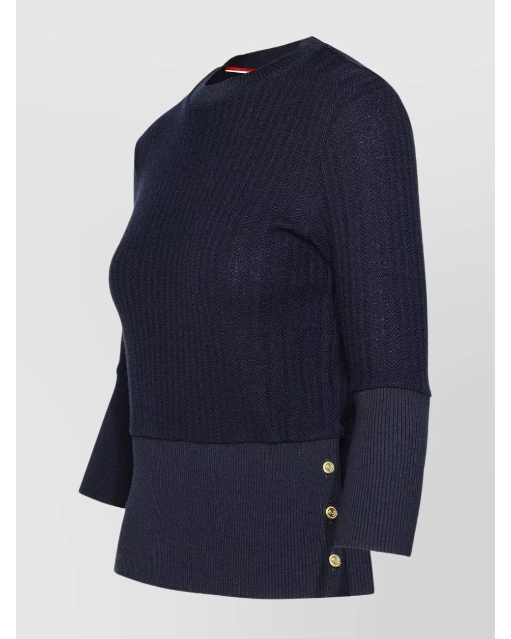 Thom Browne Blue Wool Sweater