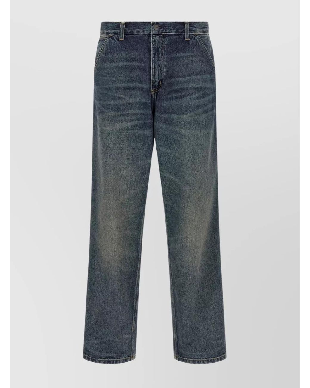 Carhartt Blue Denim Single Knee Straight-Leg Pants for men