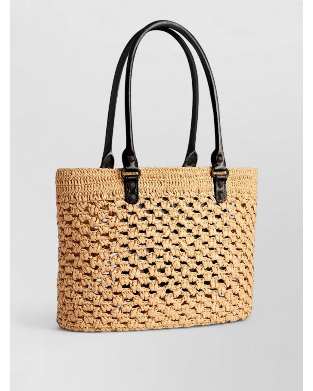 Balenciaga Natural Le City Medium Raffia-Effect Beach Bag