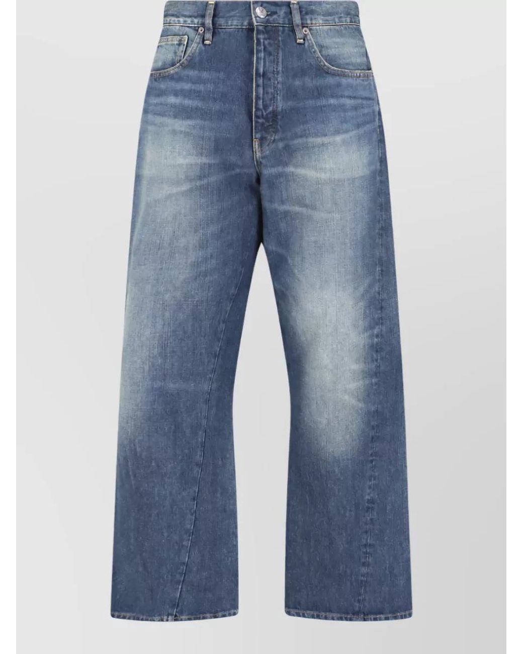 sunflower Blue Cotton Wide-Leg Trousers for men