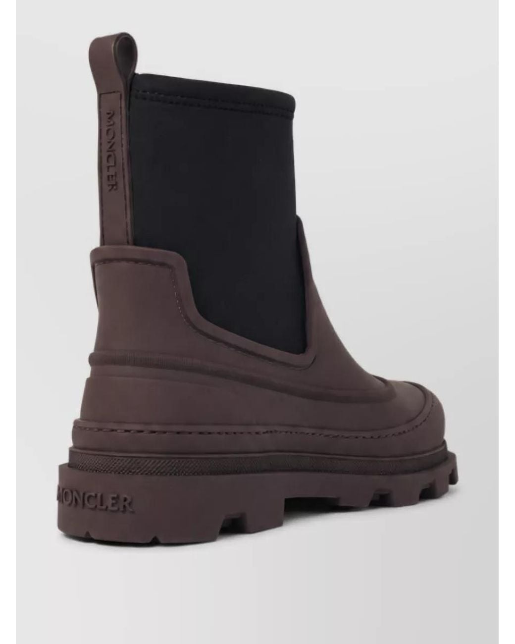 Moncler Brown Leather Ankle Boots for men