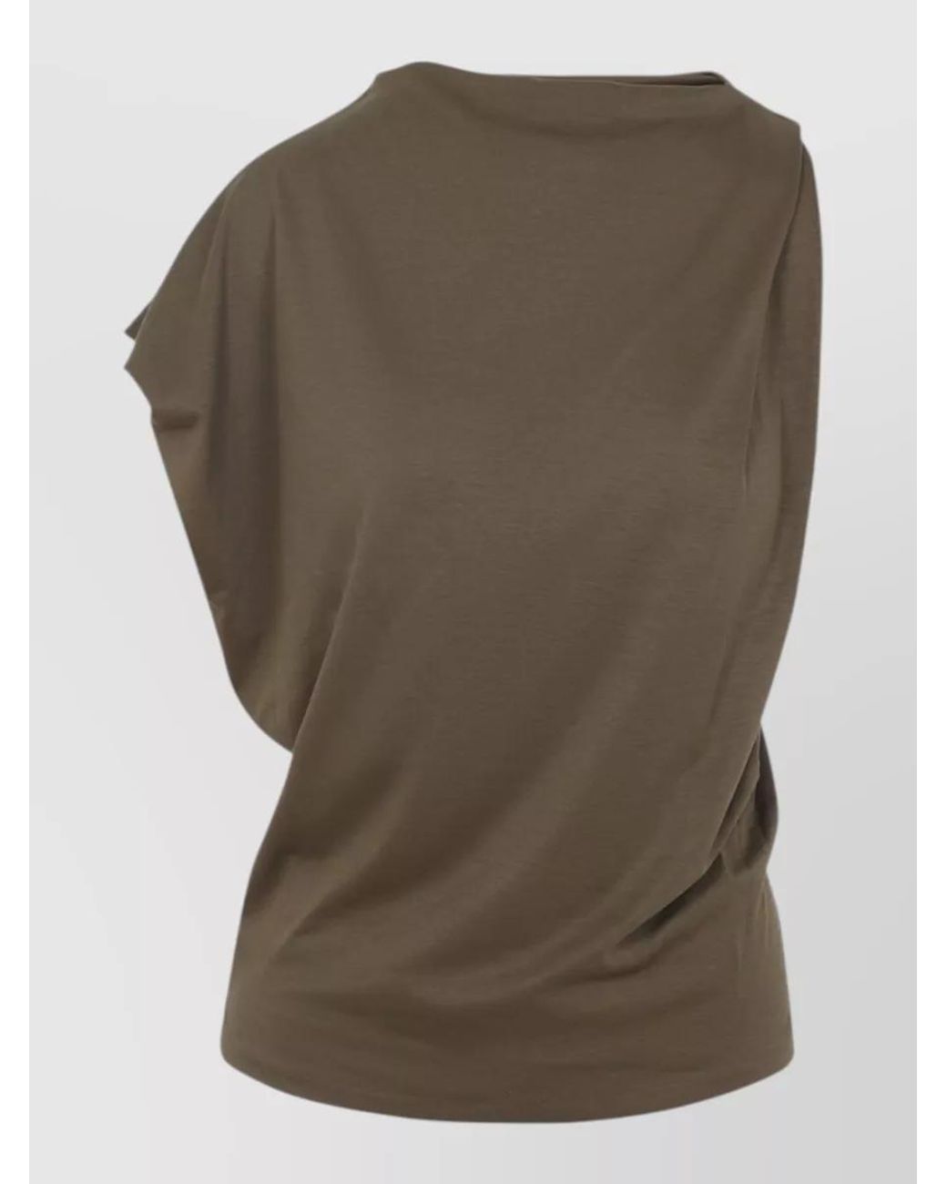 Jacquemus Green Silk Blend Draped Asymmetric Sleeveless Top