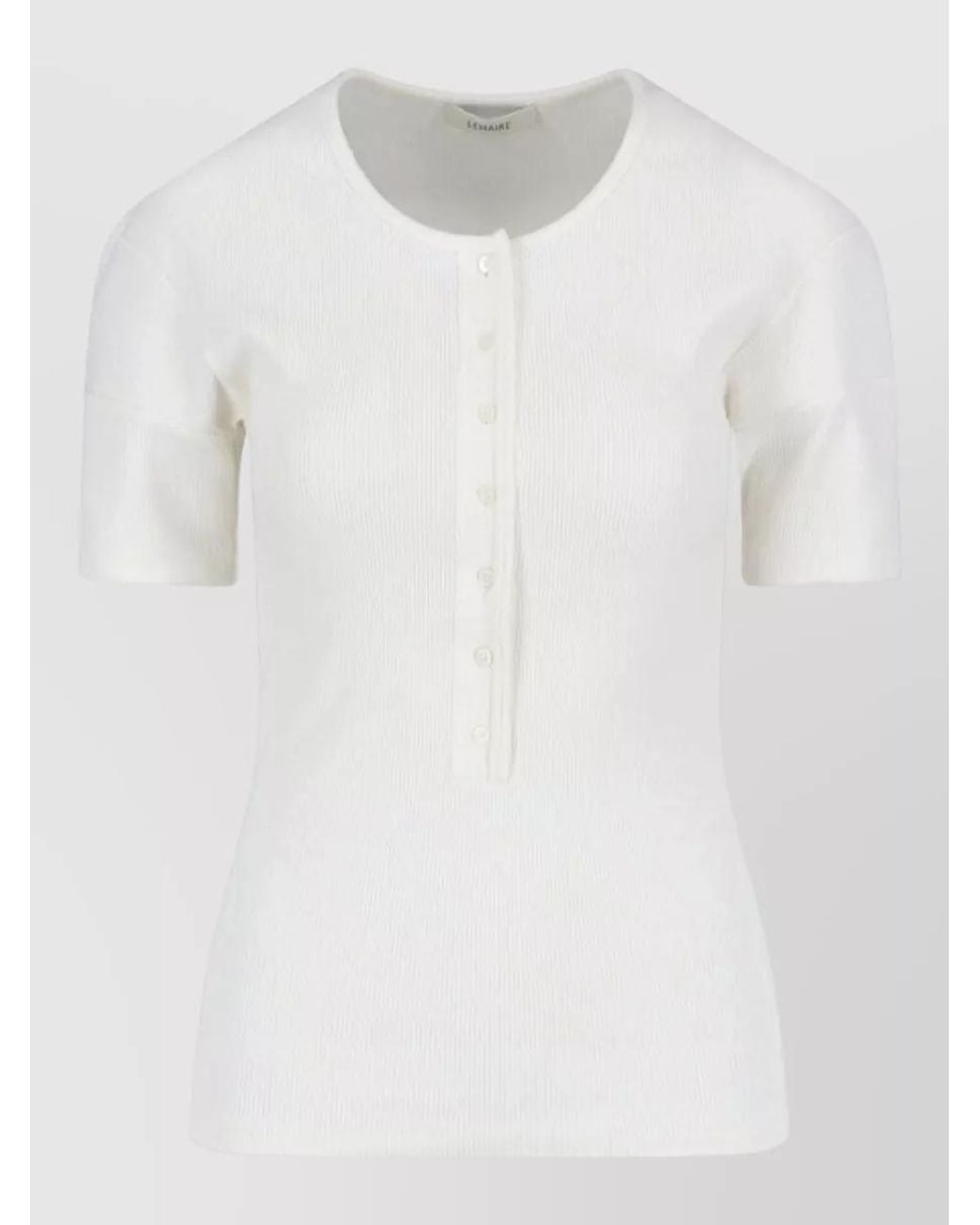 Lemaire White Fitted Henley T-Shirt