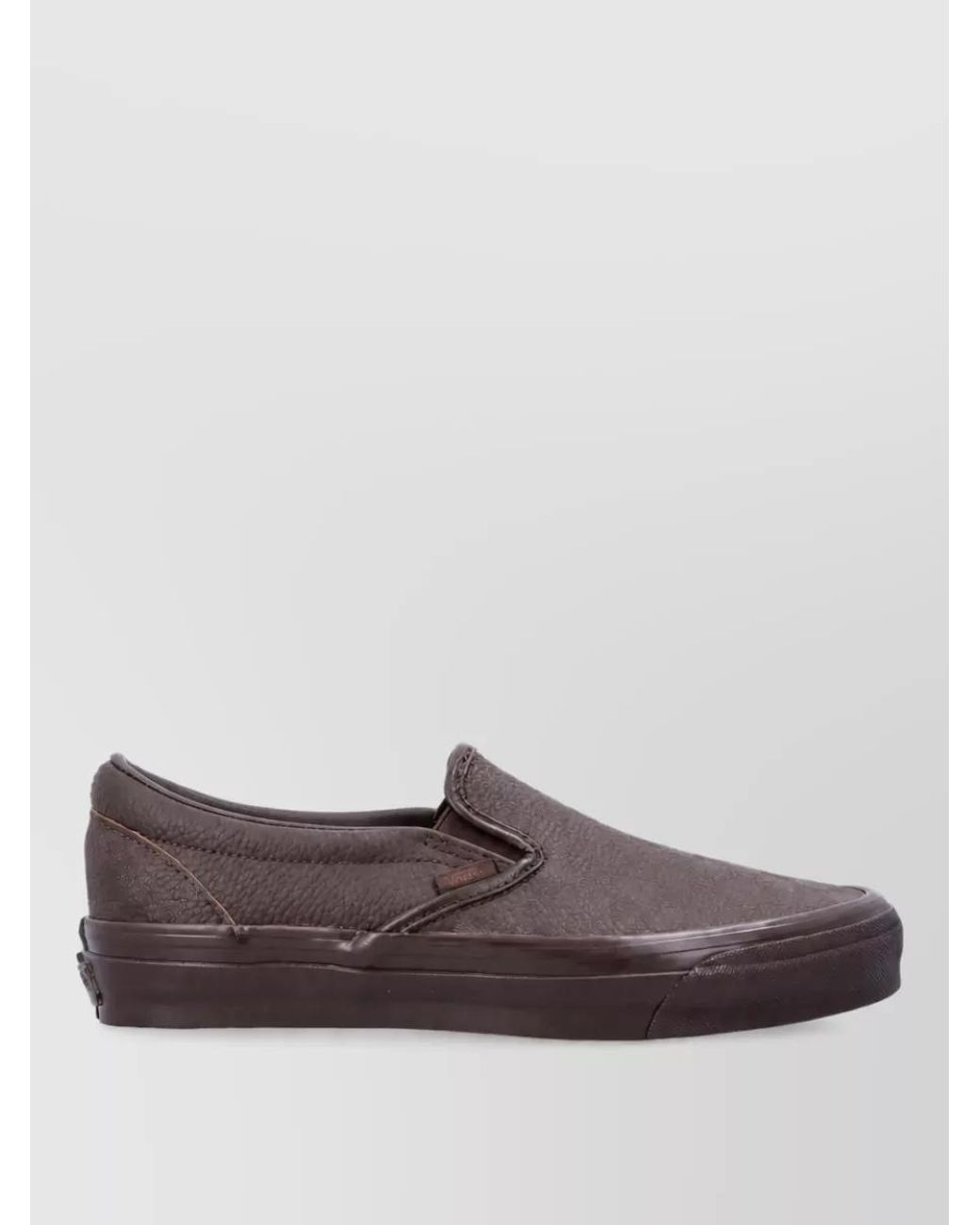 Vans Brown Leather Checkered Slip-On Sneakers