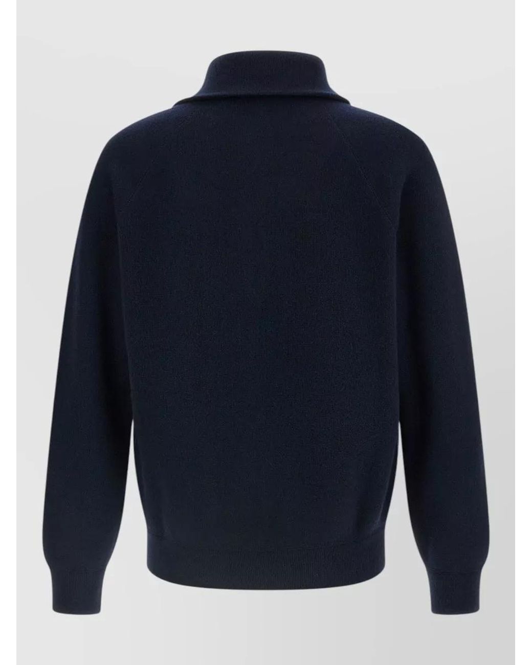 Prada Blue Cashmere Virgin Wool Half-Zip Sweater for men