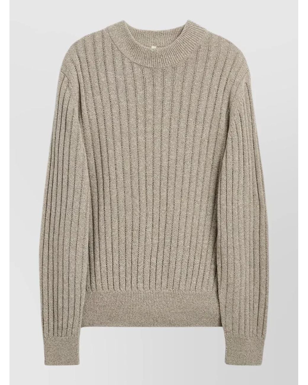 sunflower Gray Ribbed Crewneck Sweater for men