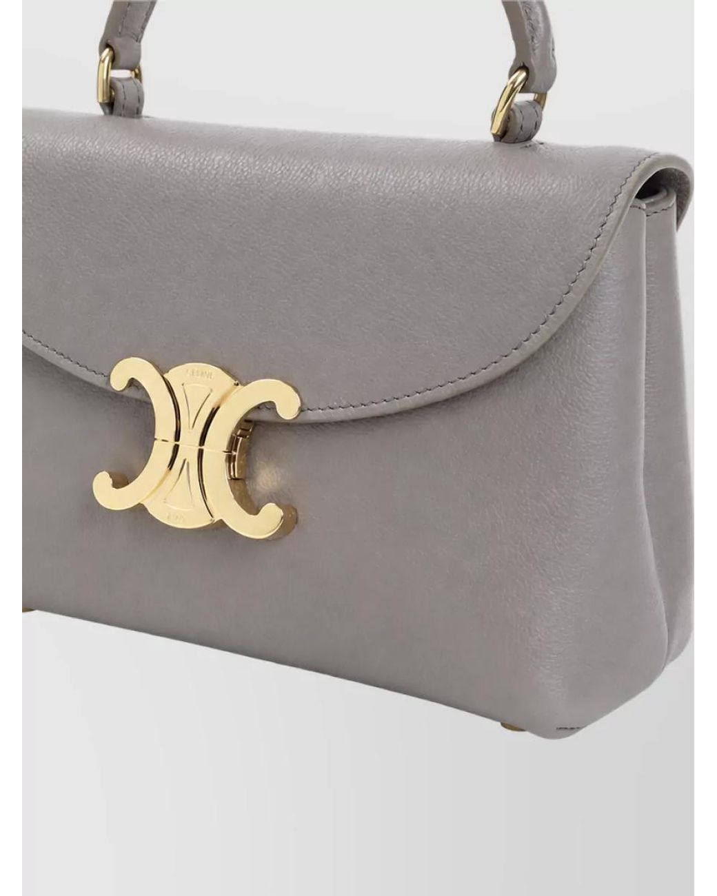 Céline Gray Calfskin Leather Shoulder Bag