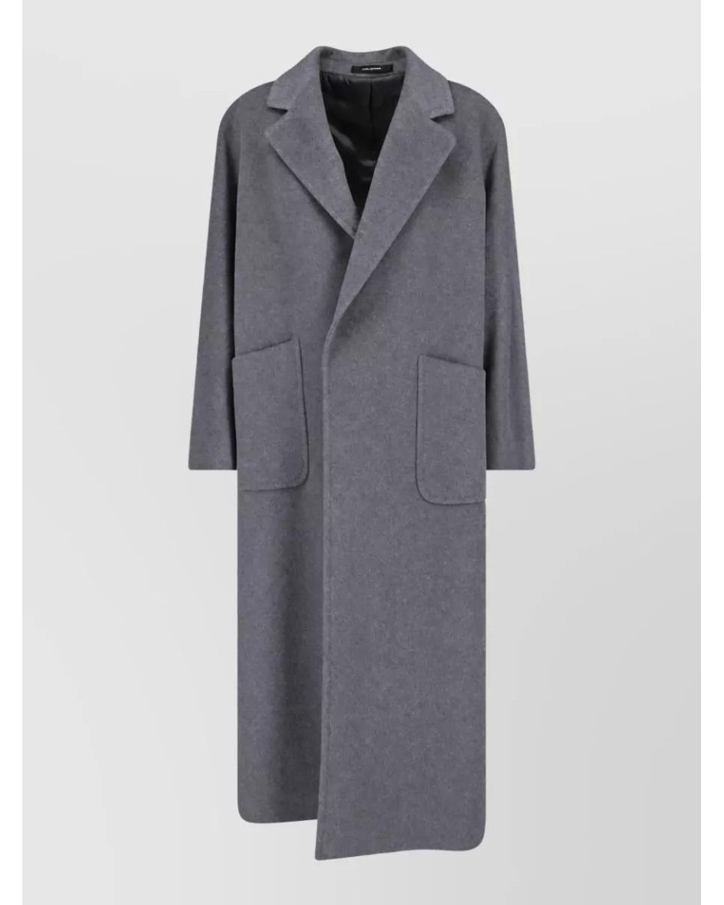 Tagliatore Gray Cashmere Single Breasted Coat