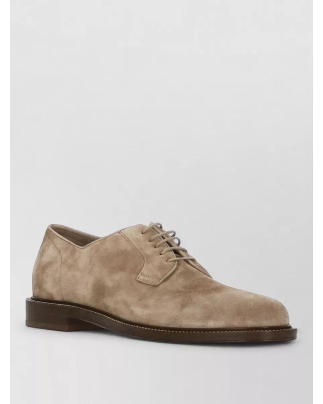Brunello Cucinelli Brown Leather Lace-Up Brogues for men