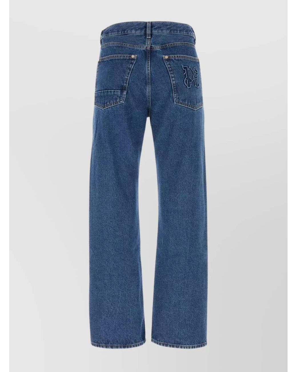 Palm Angels Blue Denim Straight-Leg Jeans for men