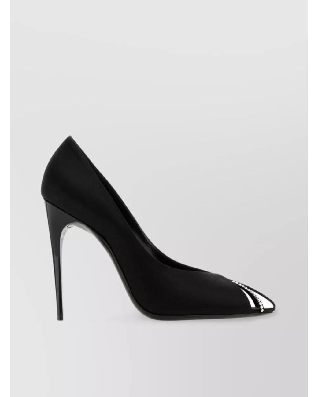 Saint Laurent Black Crystal Peep Toe Stiletto Pumps