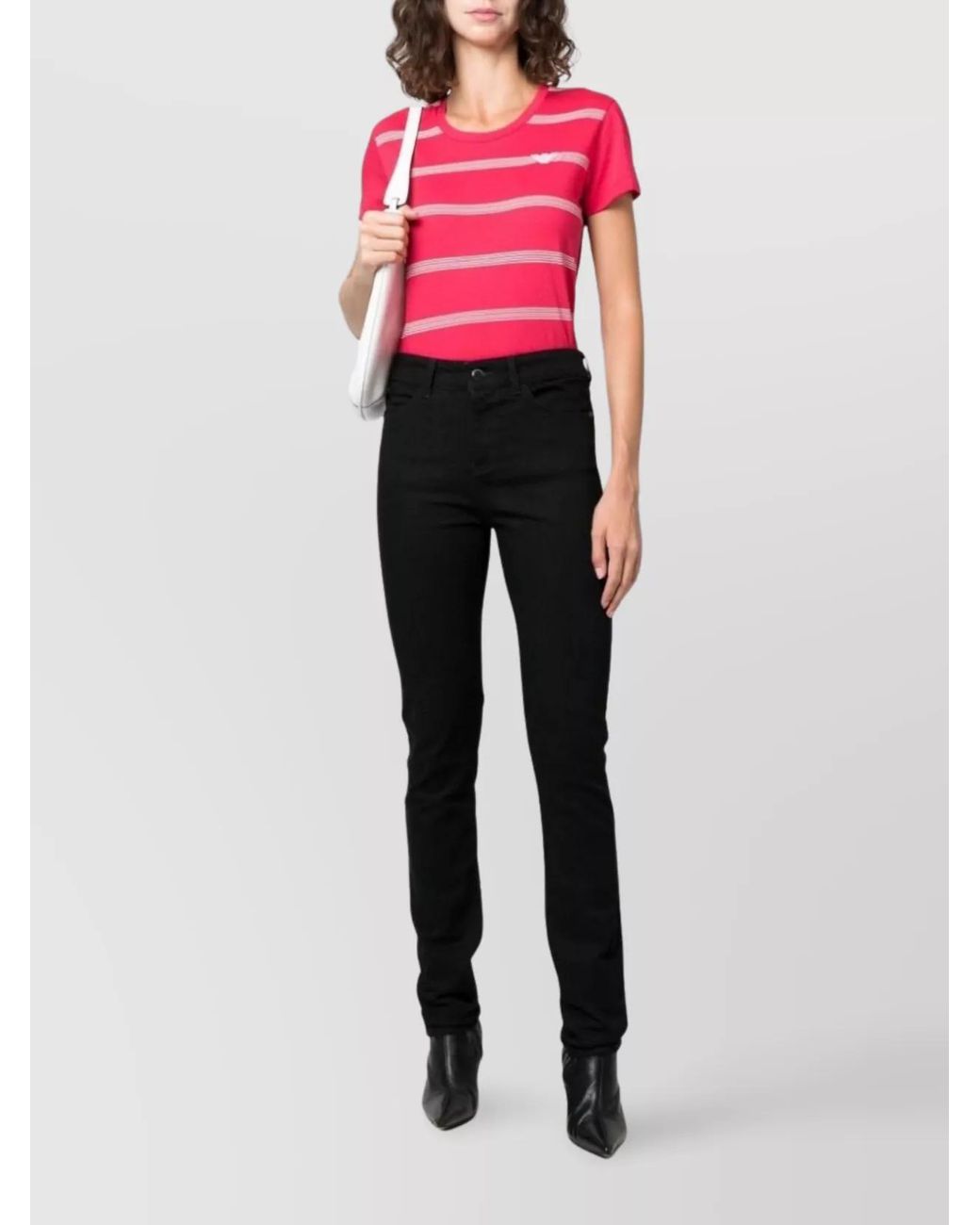 Emporio Armani Black Denim Mid-Rise Slim-Fit Jeans