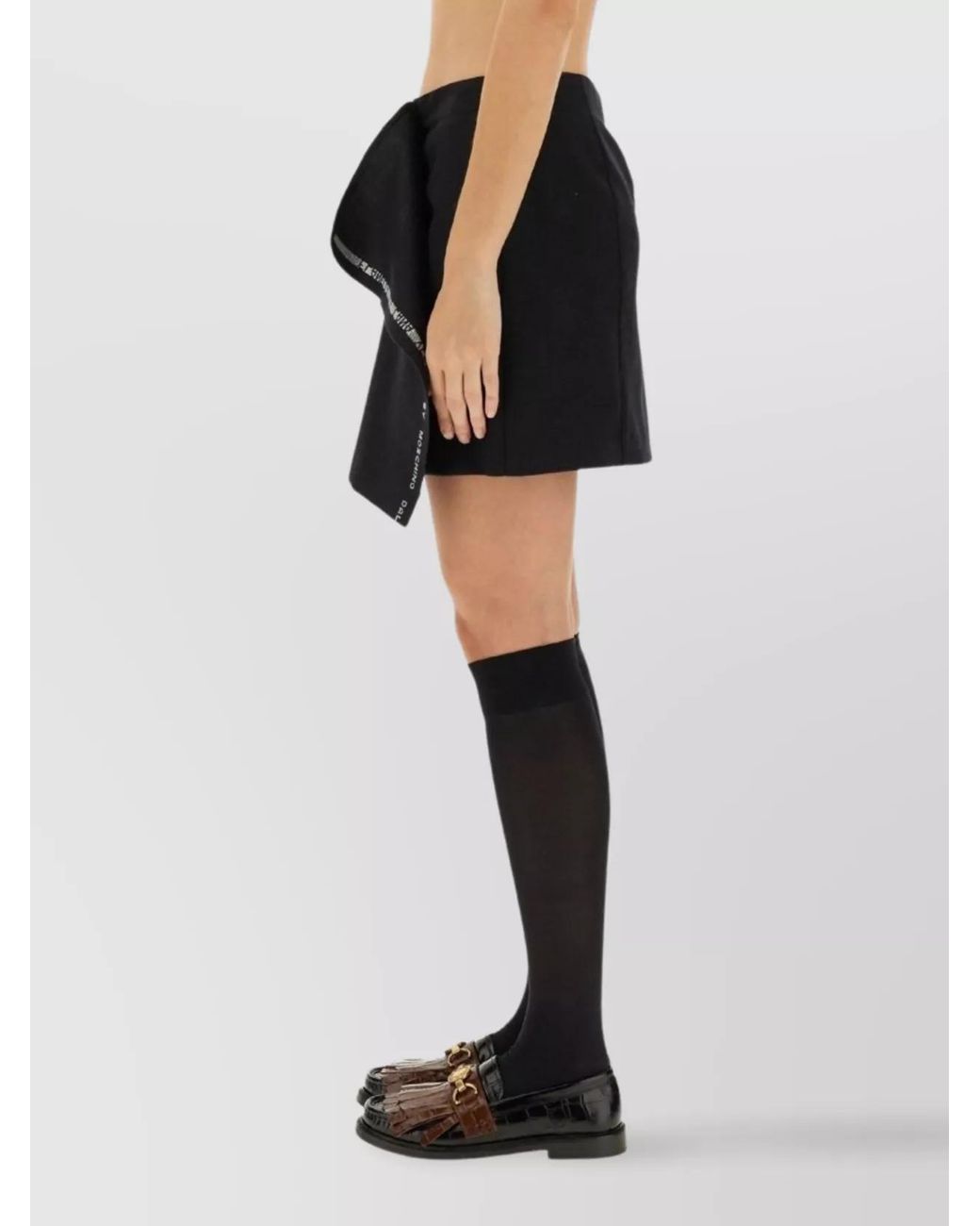 Moschino Black Wool Wrap Skirt
