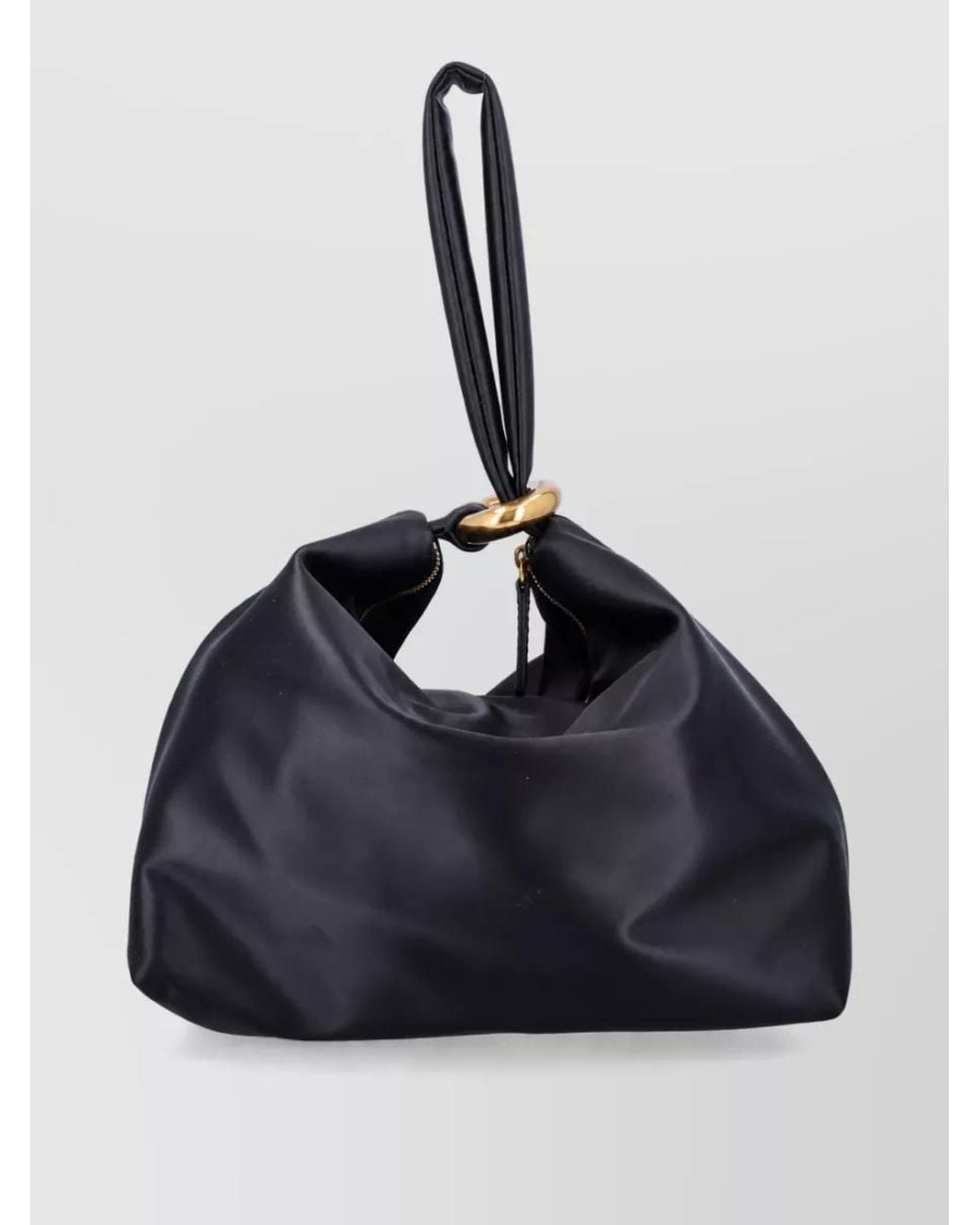 By Malene Birger Blue Satin Top Handle Clutch Bag