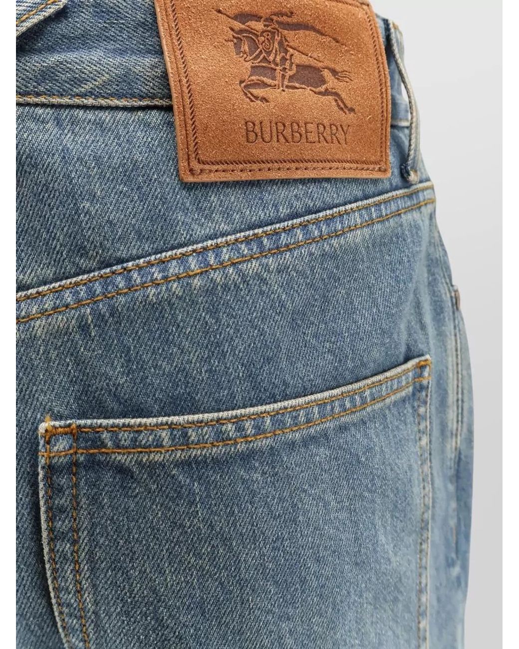 Burberry Blue Denim Mid-Rise Straight-Leg Jeans for men
