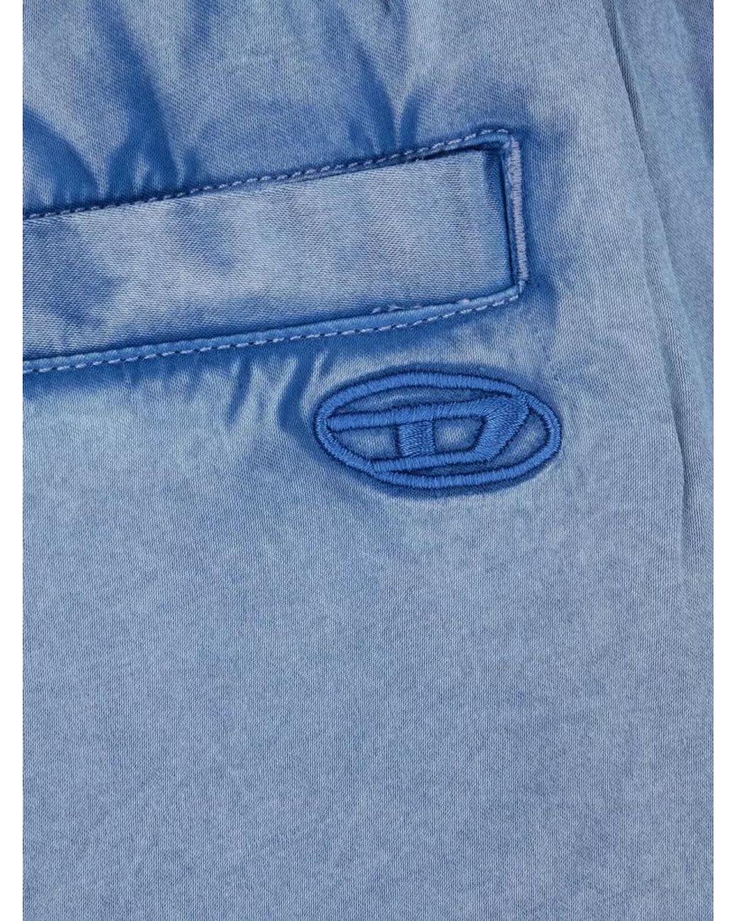 DIESEL Blue Viscose Bermuda Shorts for men