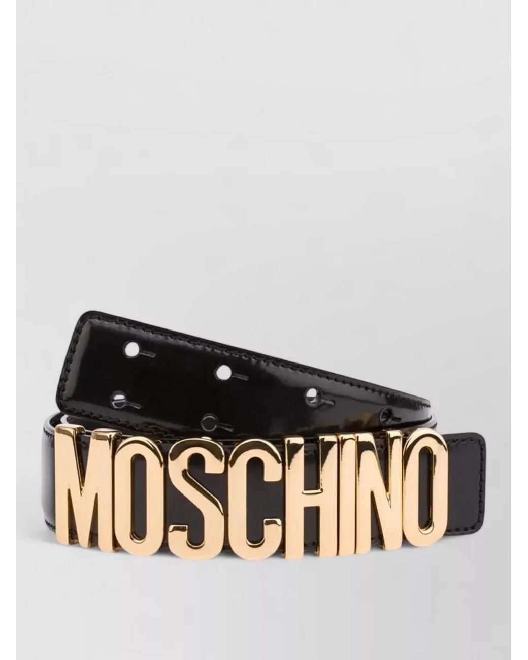 Moschino White Leather Logo Belt