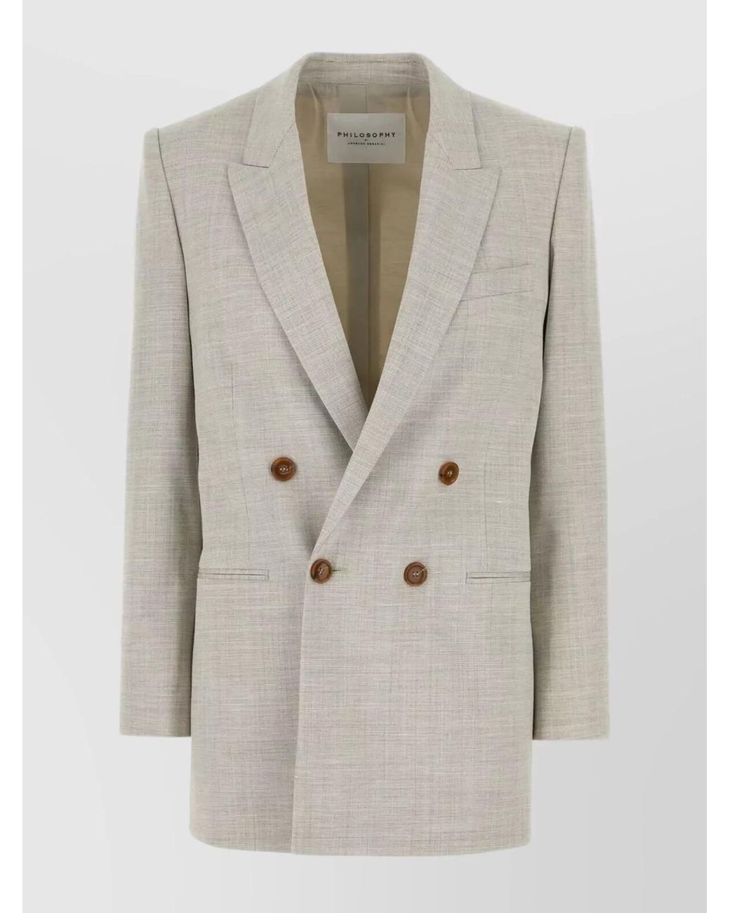 Philosophy White Wool Blend Double-Breasted Blazer