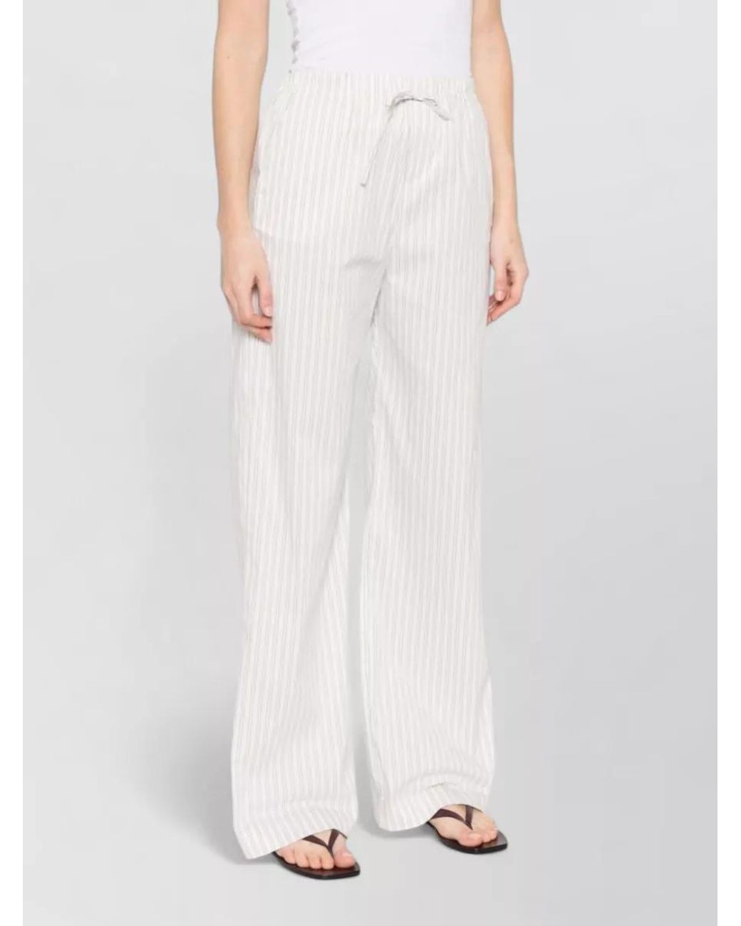 IRO White Striped Wide-Leg Trousers